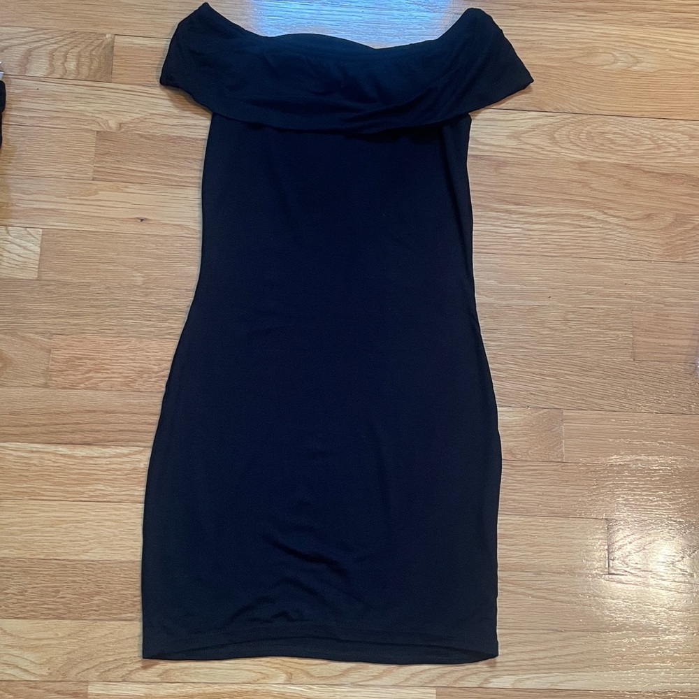 NWT New with Tags Nasty Gal Bardot Bodycon Mini Dress Black Off Shoulder